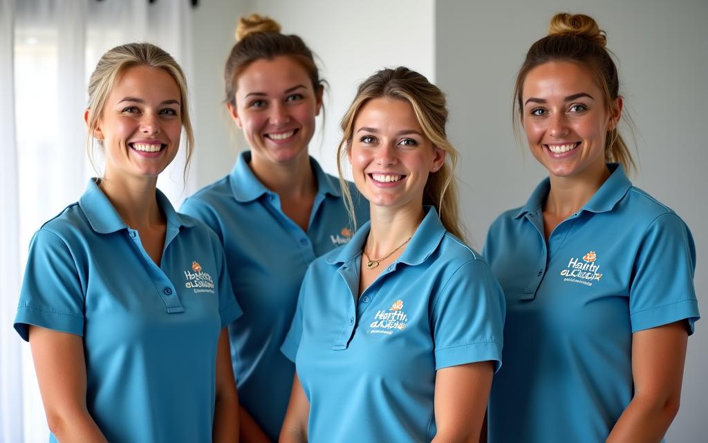 The friendly and professional cleaning team of HearthGlow Cleaners in Bristol.